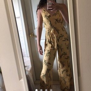 yellow floral jumpsuit from forever 21